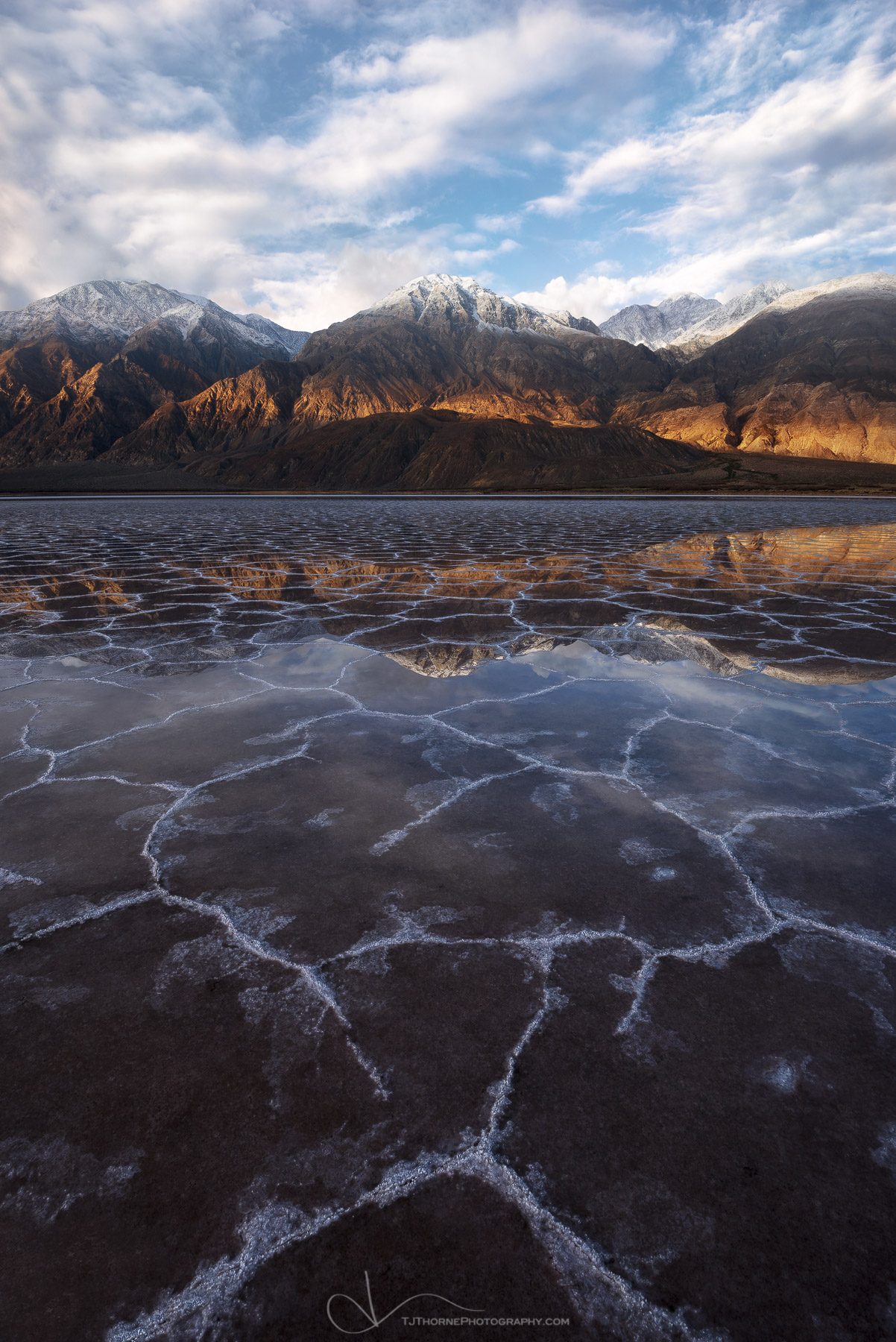 FINE ART LIMITED EDITION OF 100 This is a photo of some rare conditions at a remote salt lake in Death Valley National Park...